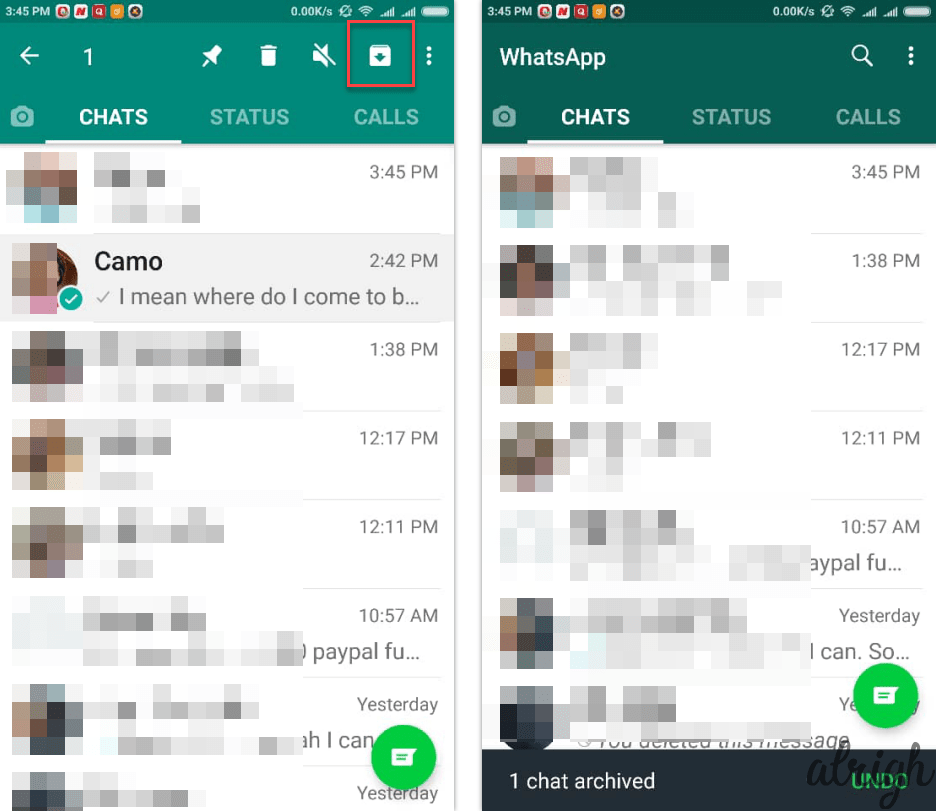 How do you archive a WhatsApp conversation