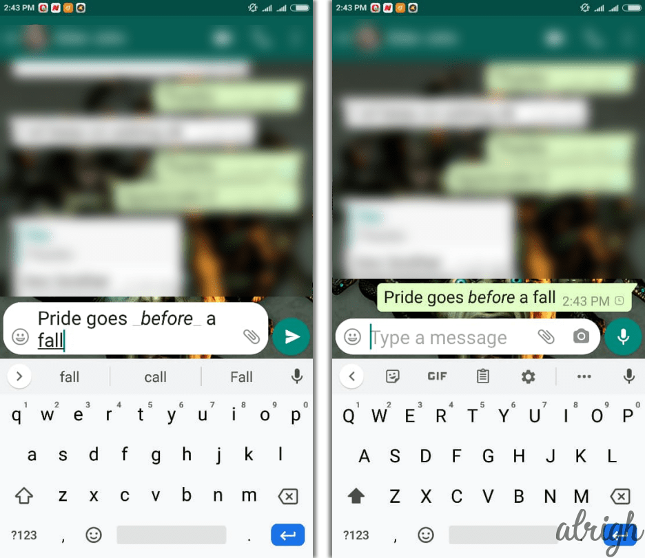 How to Make Text Italic in WhatsApp