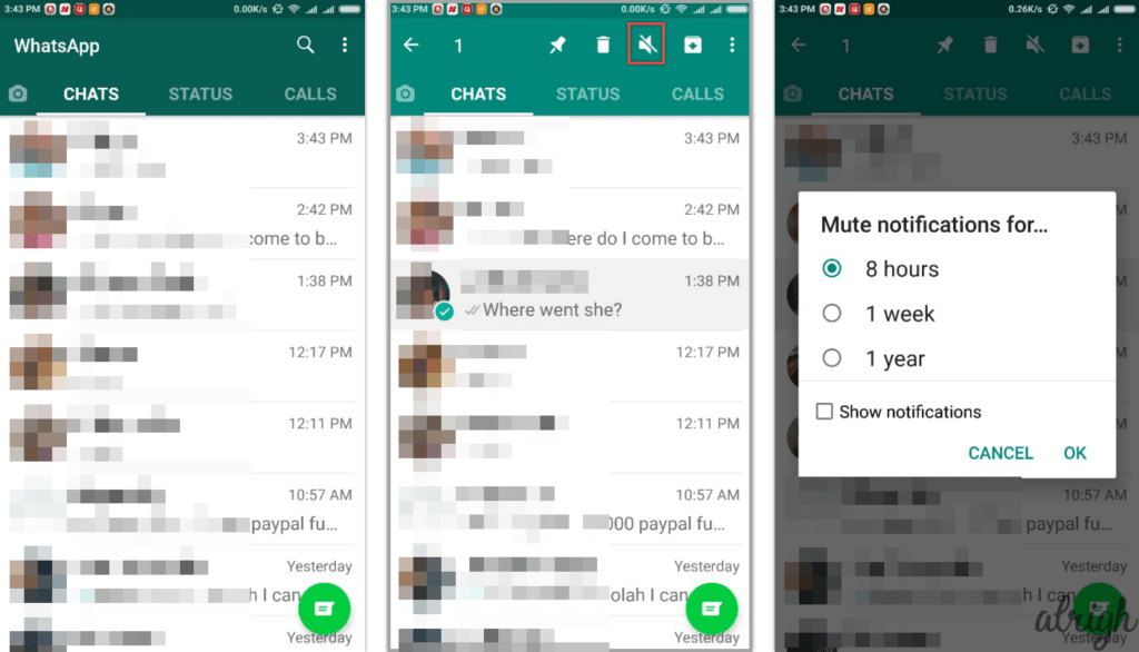 How to Mute a Whatsapp Group or User