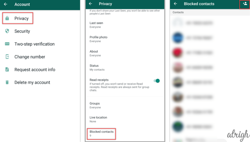 how to block multiple WhatsApp contacts at once