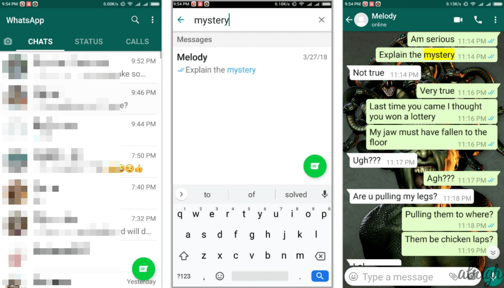 how to search in WhatsApp chats