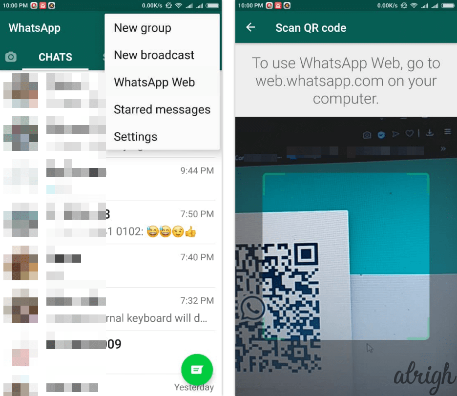 how to set up WhatsApp web