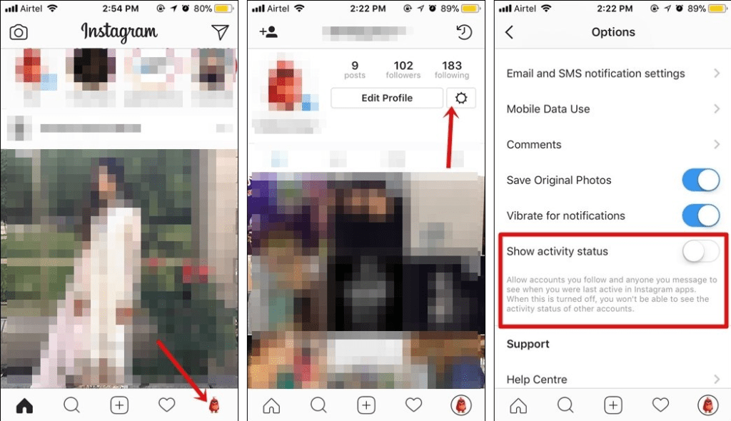 Hide Instagram Active Status on iPhone/iPad (iOS)