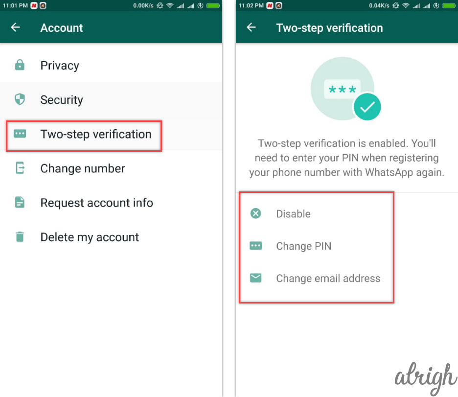 whatsapp two factor authentication 2fa