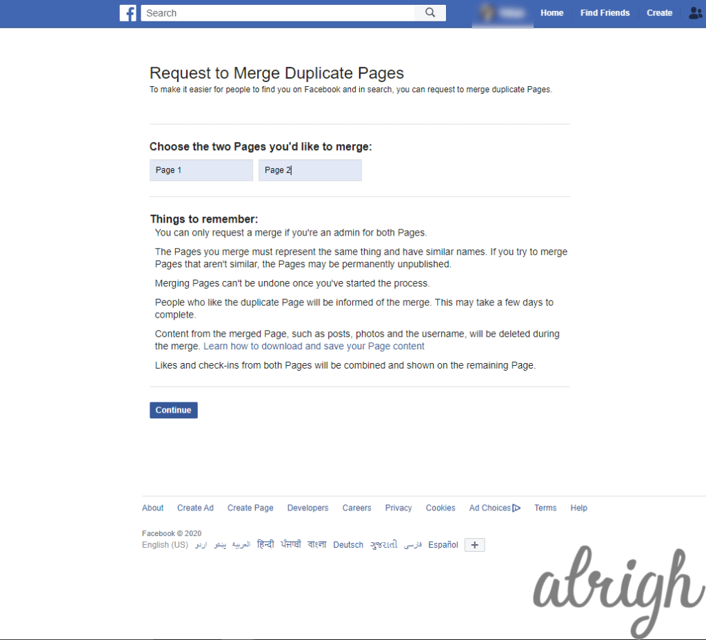 How to Merge Facebook Page