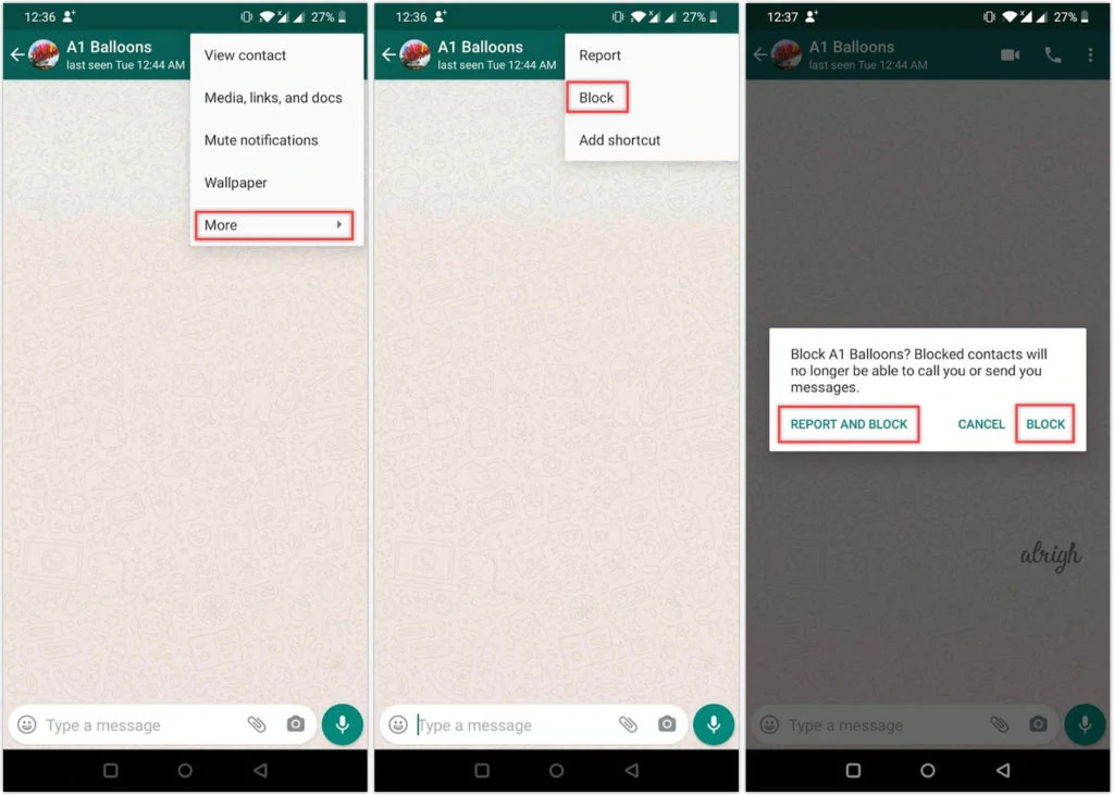 How to block a WhatsApp contact