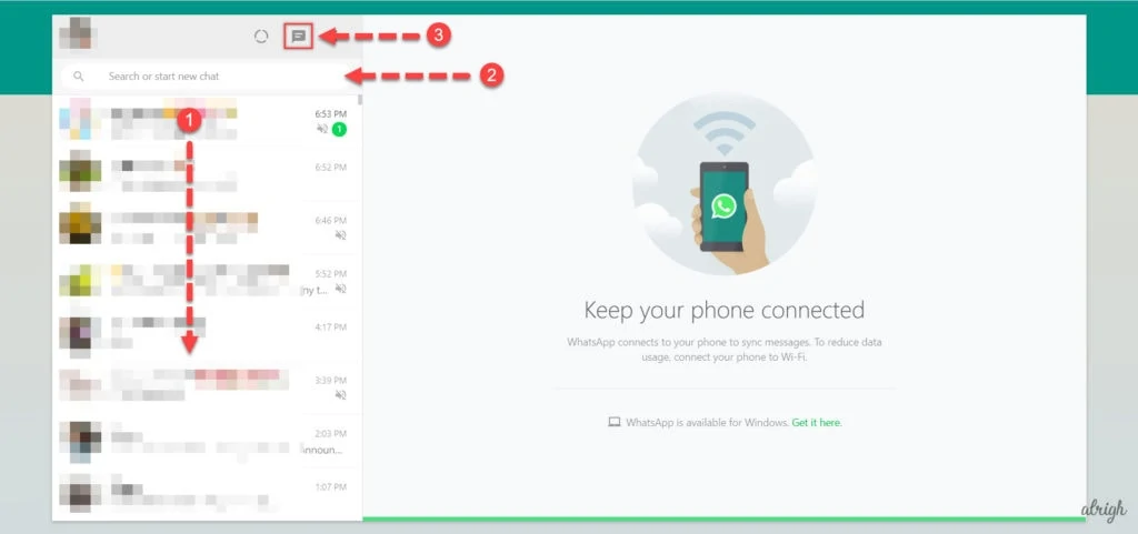 How to look up contacts in WhatsApp Web