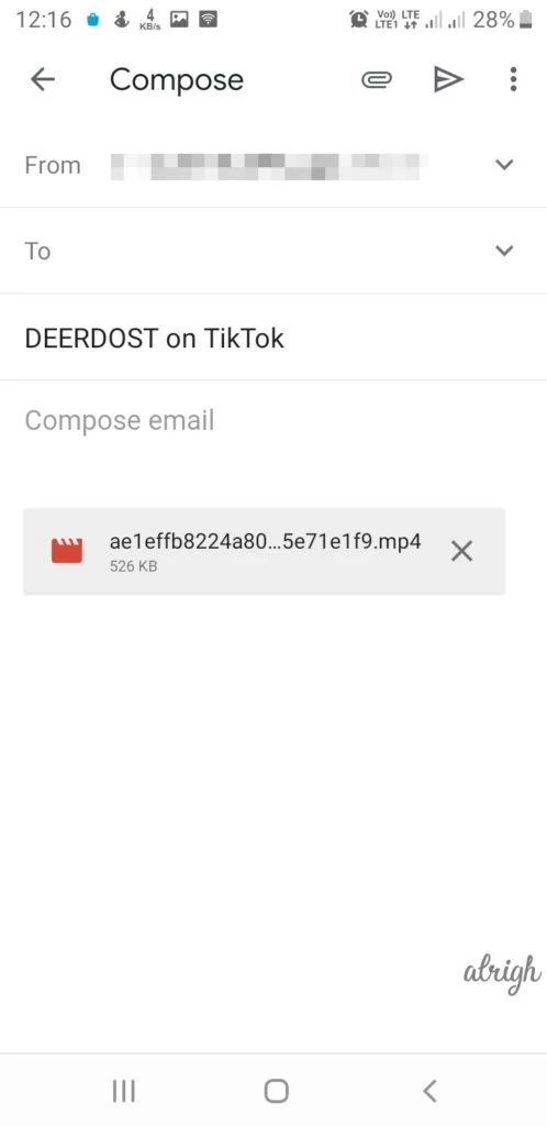 Send TikTok Video to Email
