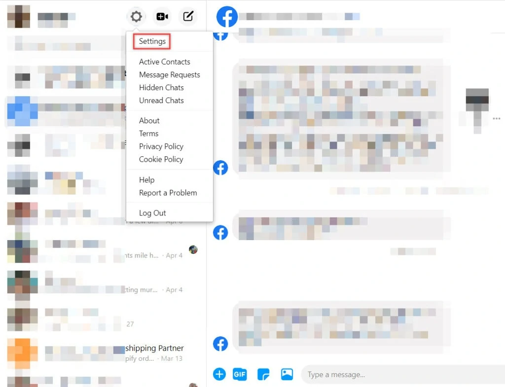 Hide Facebook last active status from messenger portal.