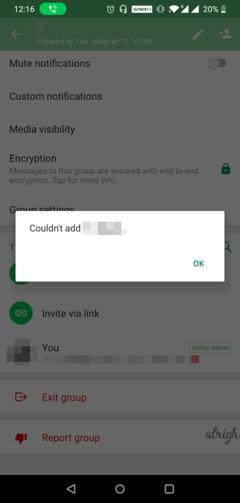 Try adding to group to verify if you are blocked from WhatsApp