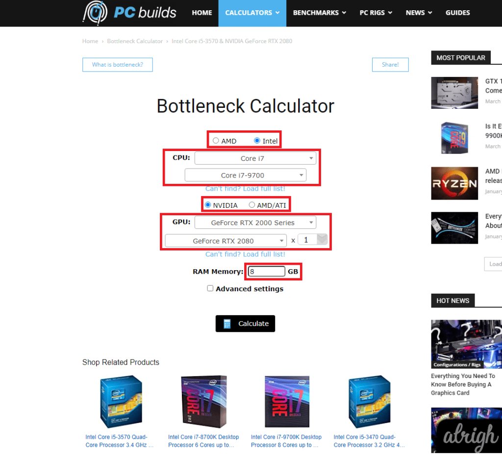 Bottleneck Calculator 1