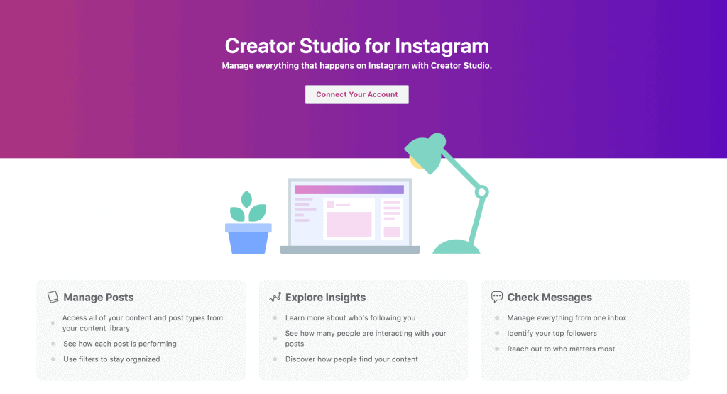 Facebook Creator Studio to upload Instagram posts