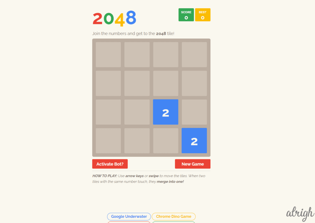Google 2048 Game