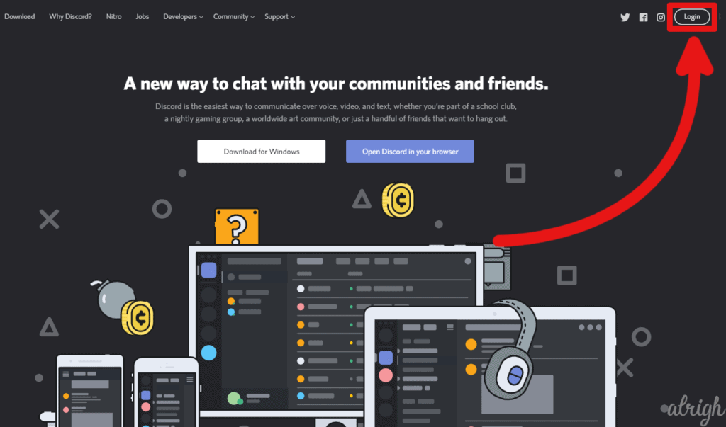 Log in to Discord from your browser