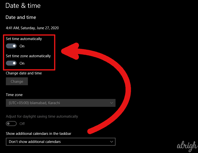 Set Windows Date and Time to Automatic 2