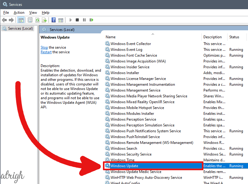 Clear the software distribution folder to restart Windows update service 2