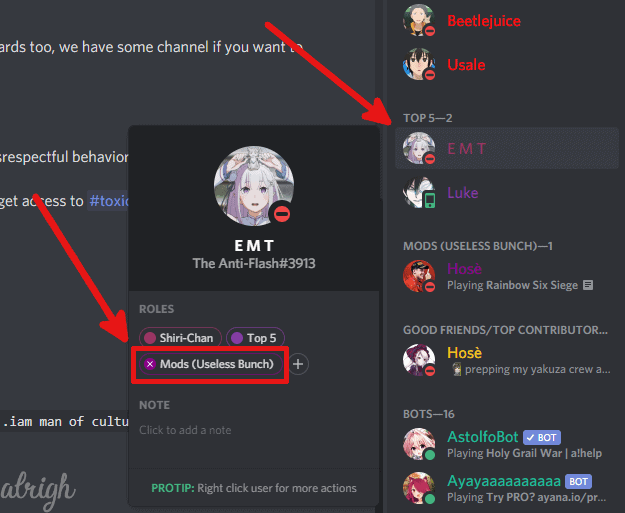 Find whos in charge of the Discord server 1