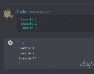 Colorint text cyan with CoffeeScript Syntax on Discord