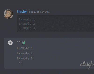 Coloring text grey with bf Syntax on Discord