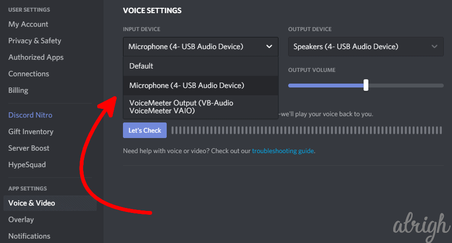 Ensure You've Selected Your Mic in Discord Voice Settings 2
