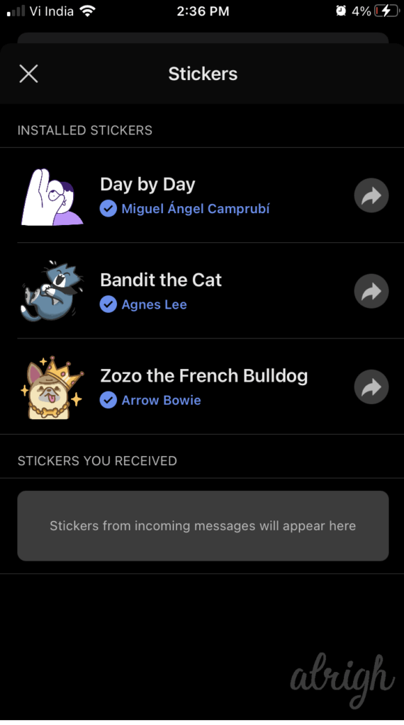 how to add stickers in signal 1
