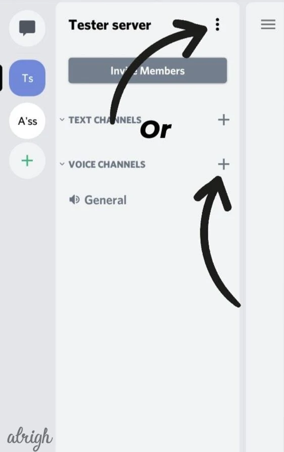 Tap on the 3-dot menu to access server settings