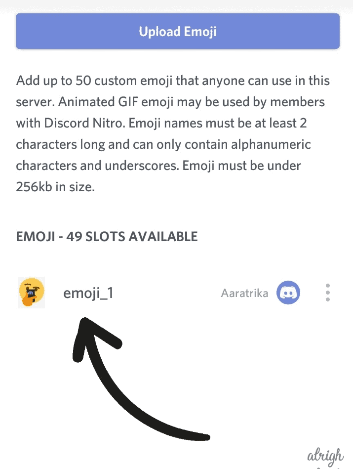 Discord will give an auto alias name. You can change it by clicking on the name.
