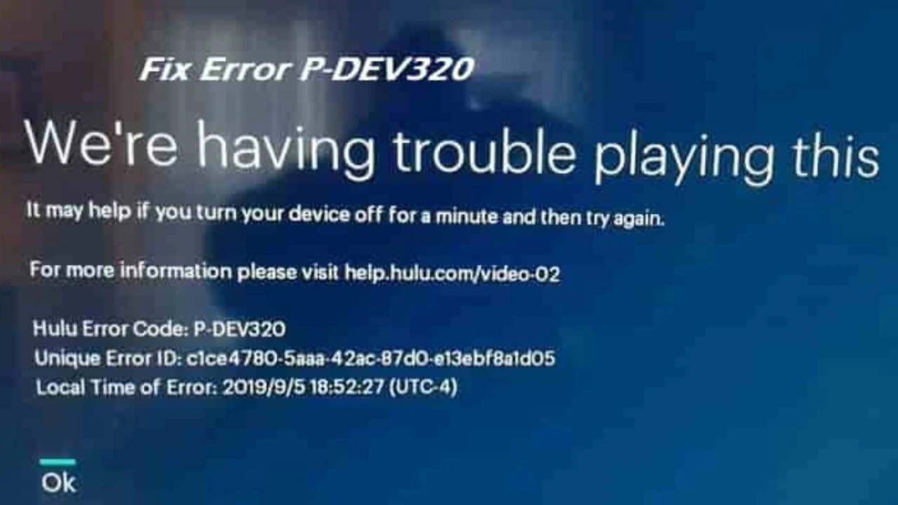 Hulu Error Code p-dev320