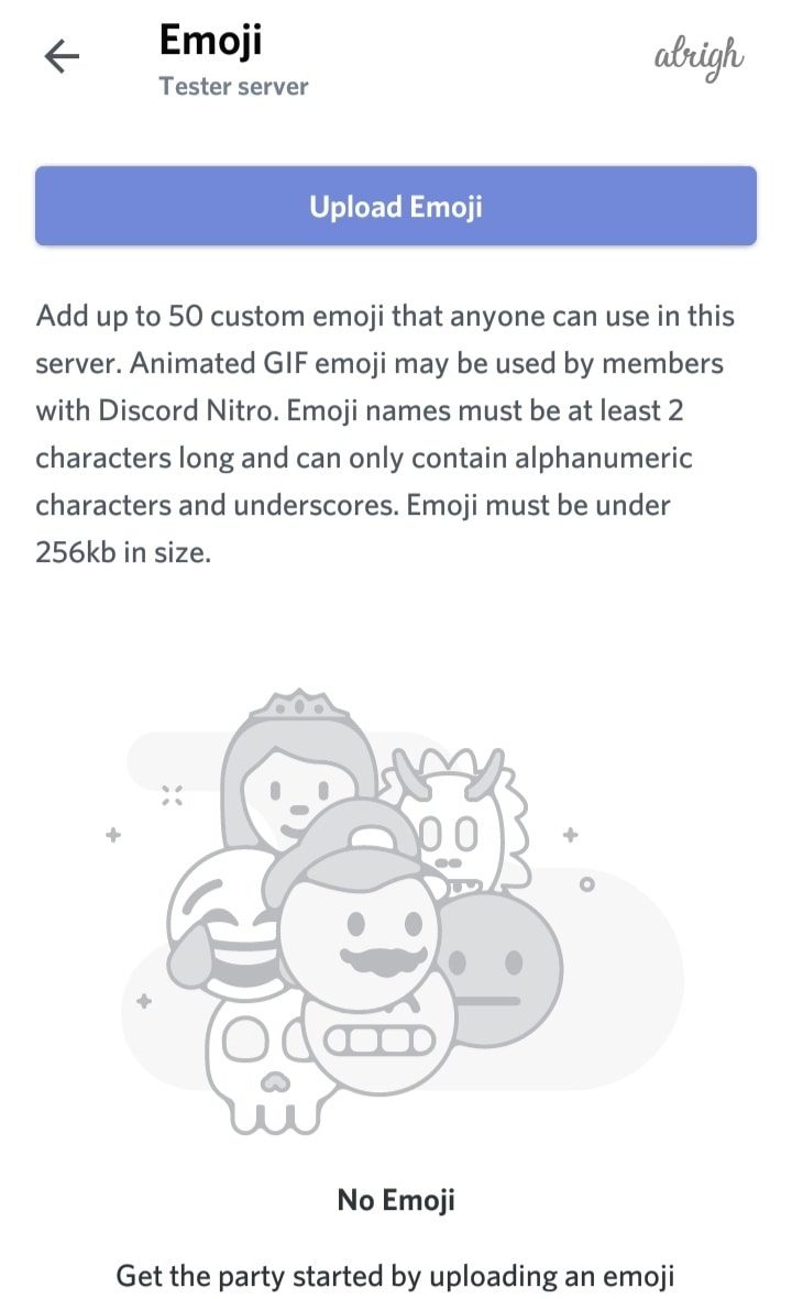 Click on Upload Emoji to proceed further.
