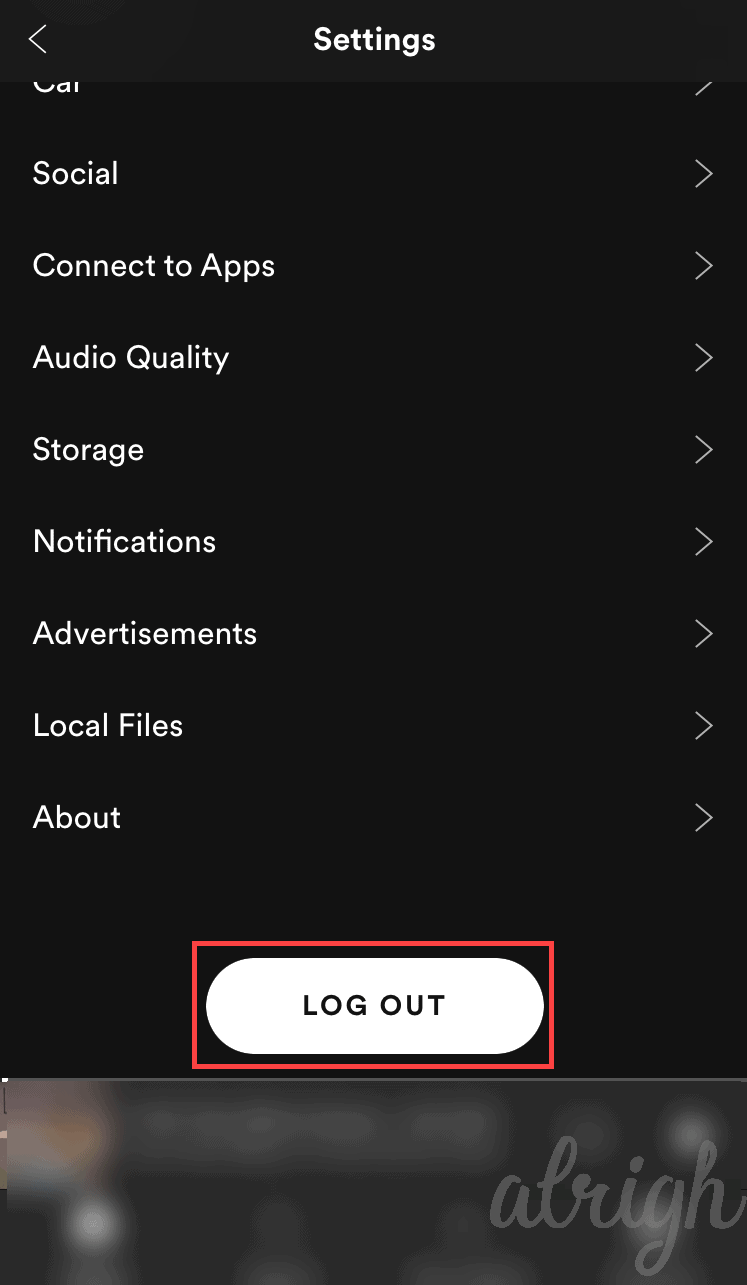 how to log out of spotify app