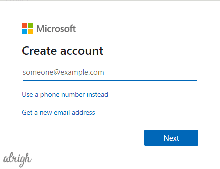 Go to accounts.microsoft.in. Click on the Sign-in option to create a new account.